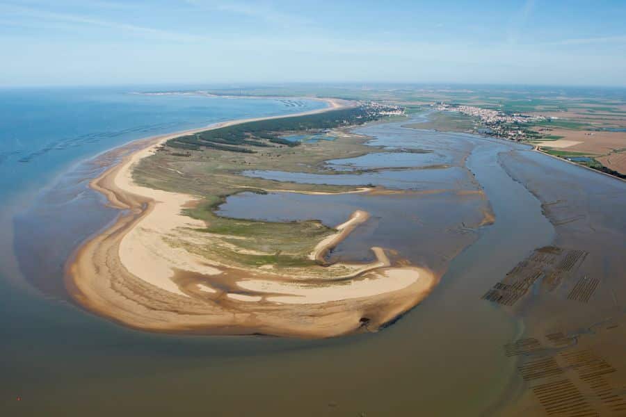 vue aérienne baie de l'aiguillon